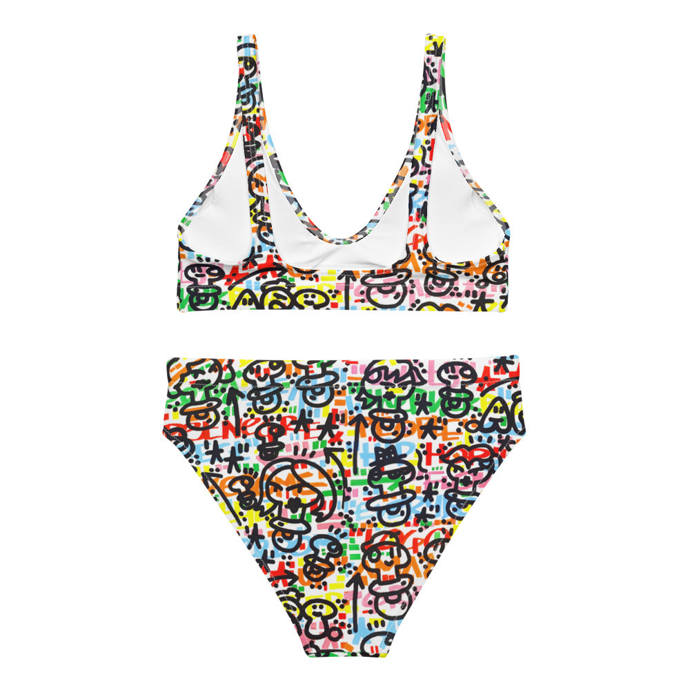 El Xupet Negre - White Recycled high-waisted bikini