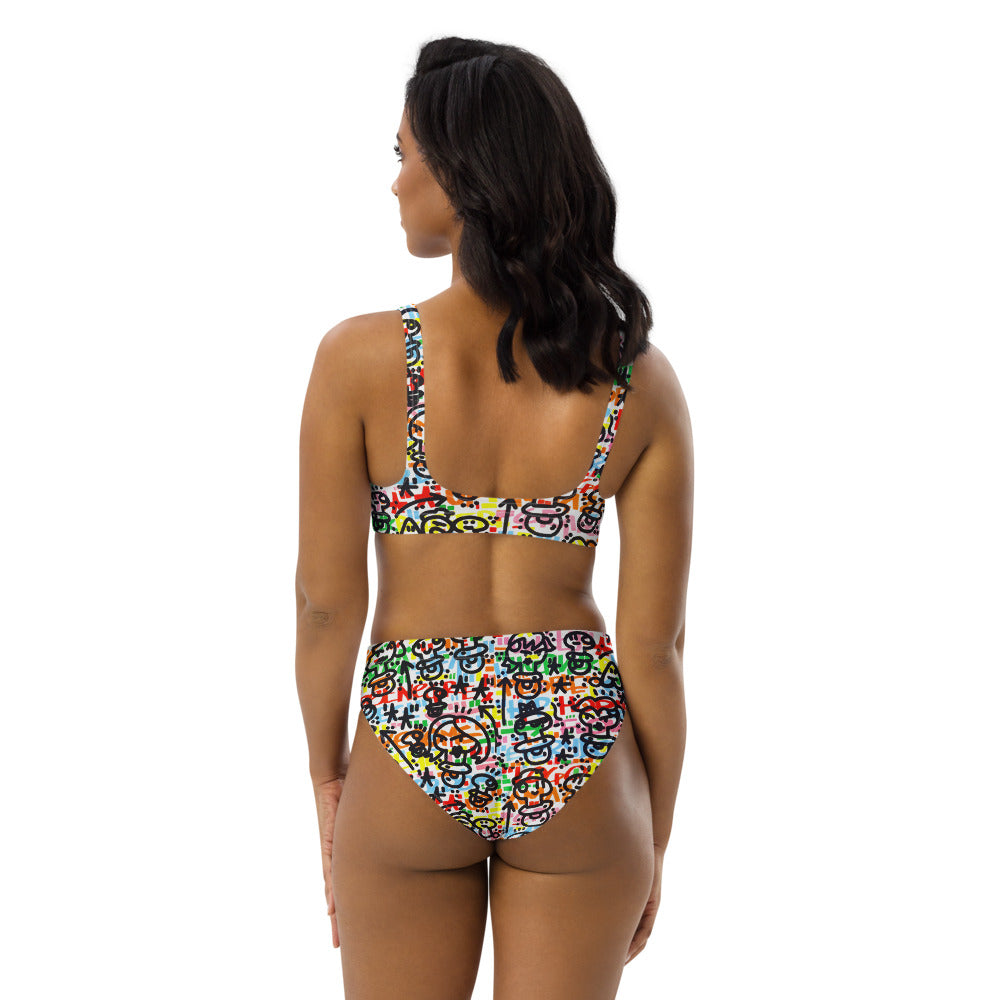 El Xupet Negre - White Recycled high-waisted bikini