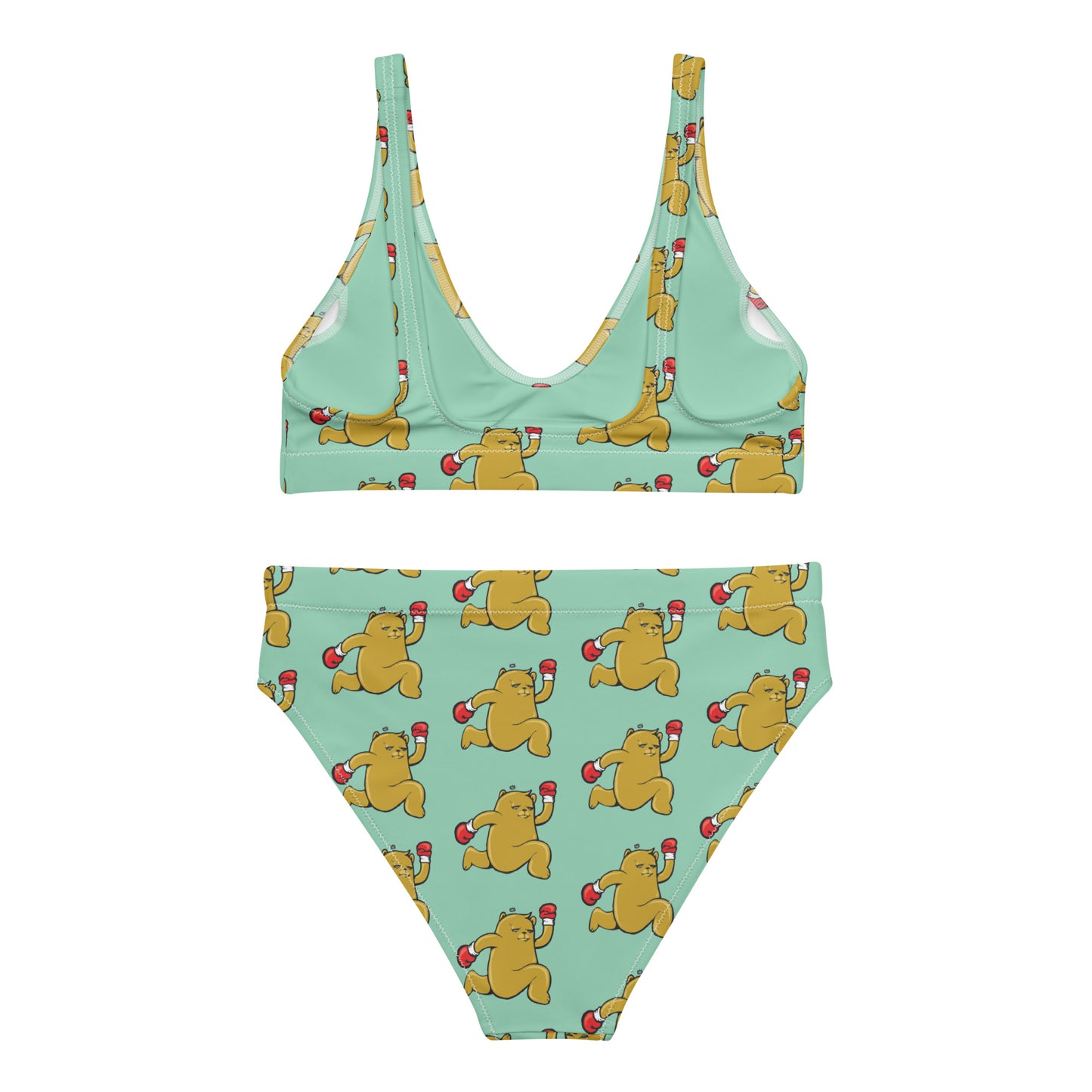 The Bear Champ Recycled high-waisted bikini Green