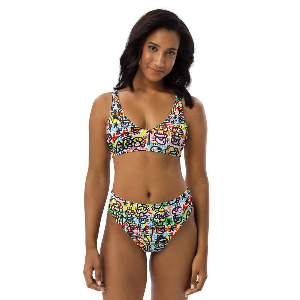 El Xupet Negre - White Recycled high-waisted bikini