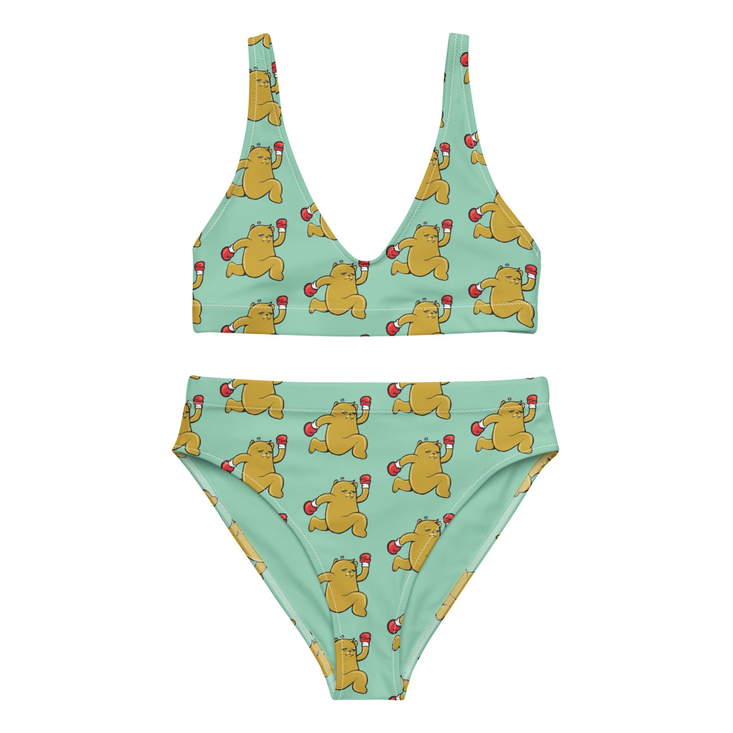 The Bear Champ Recycled high-waisted bikini Green