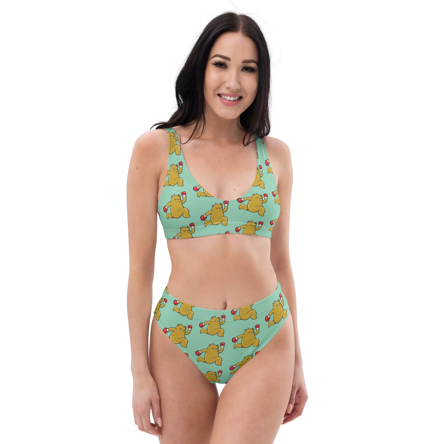 The Bear Champ Recycled high-waisted bikini Green
