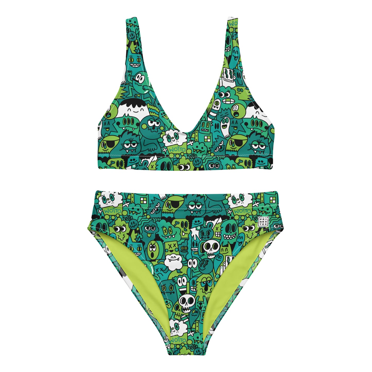 Wotto Ecofriendly high-waisted bikini Green