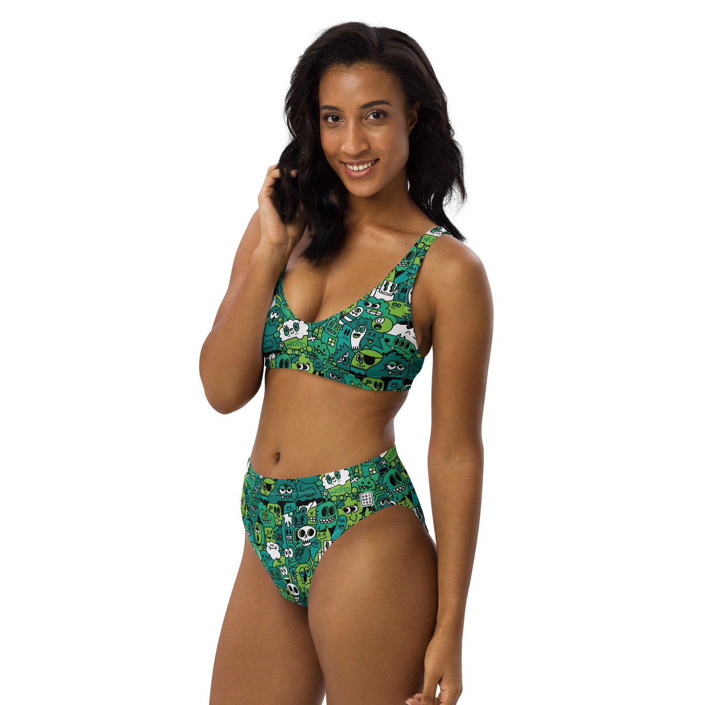 Wotto Ecofriendly high-waisted bikini Green