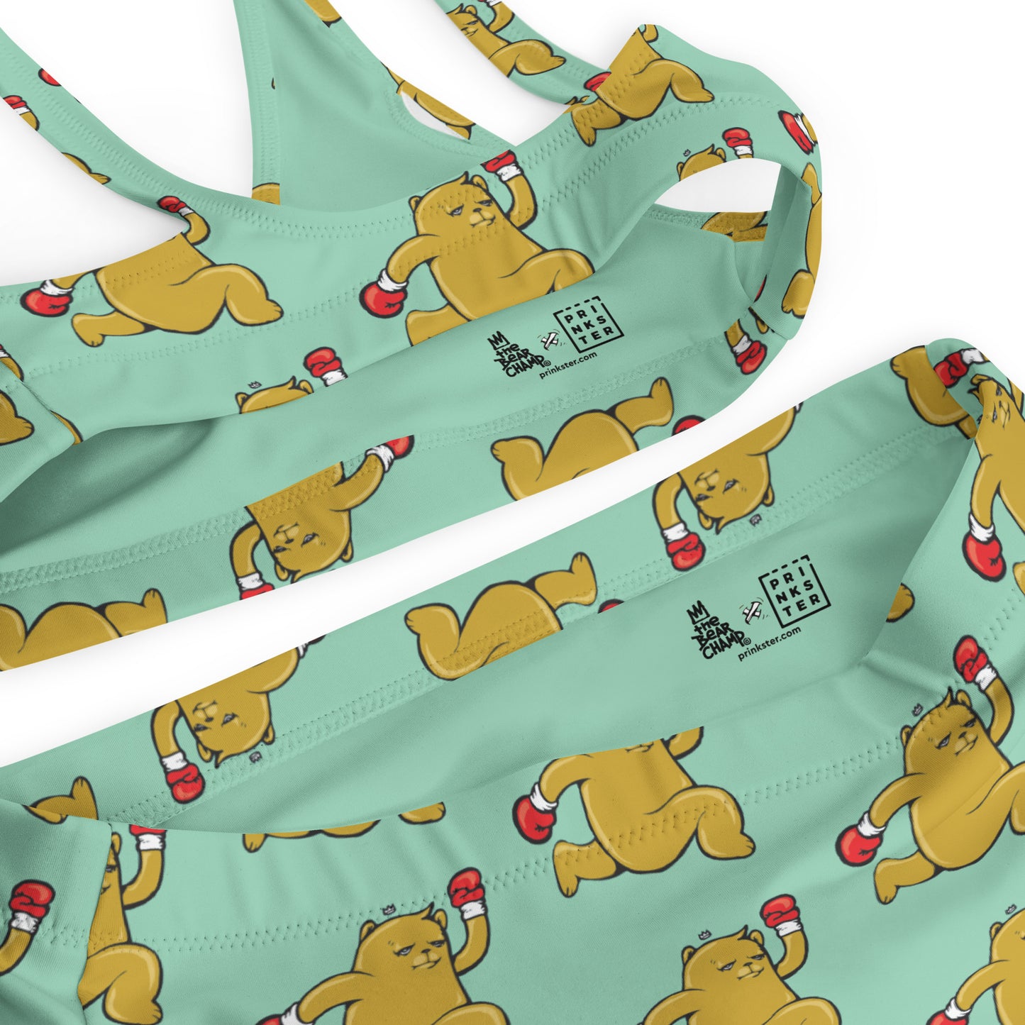 The Bear Champ Recycled high-waisted bikini Green