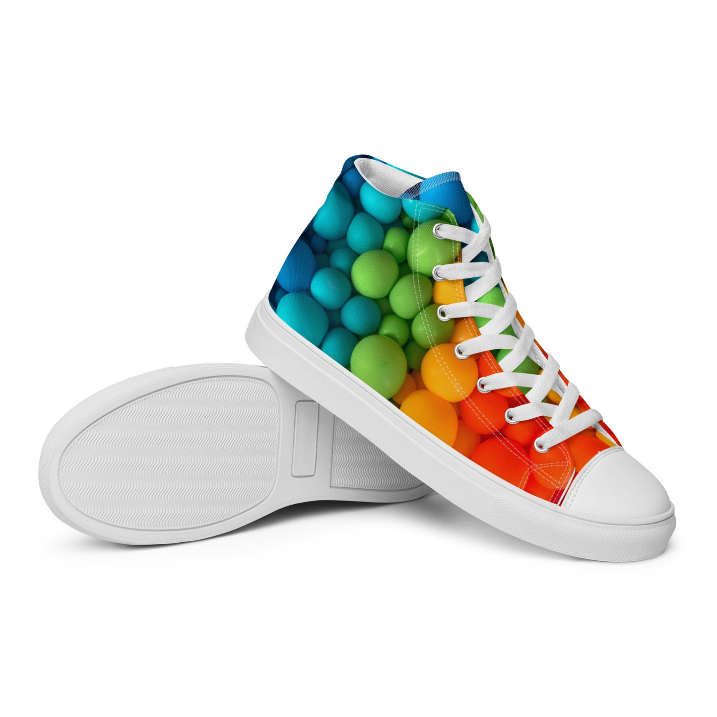 Prinkster Rainbow Men’s high top canvas shoes