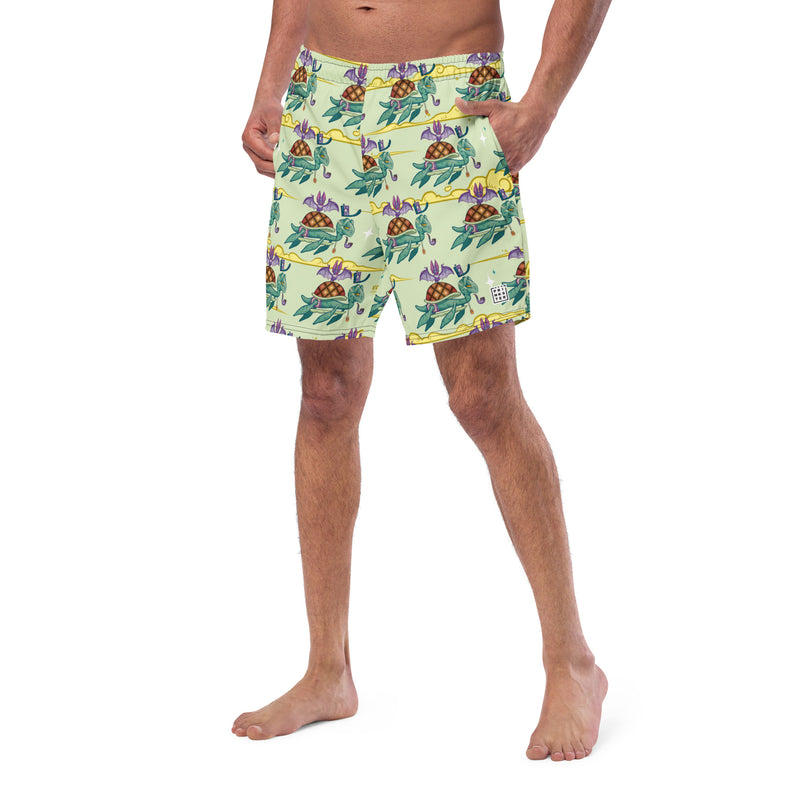 Kram x Prinkster  Men's swim trunks Green