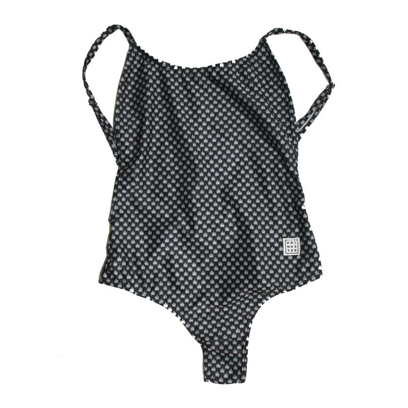 Black Leaf Weed Women One Piece Front