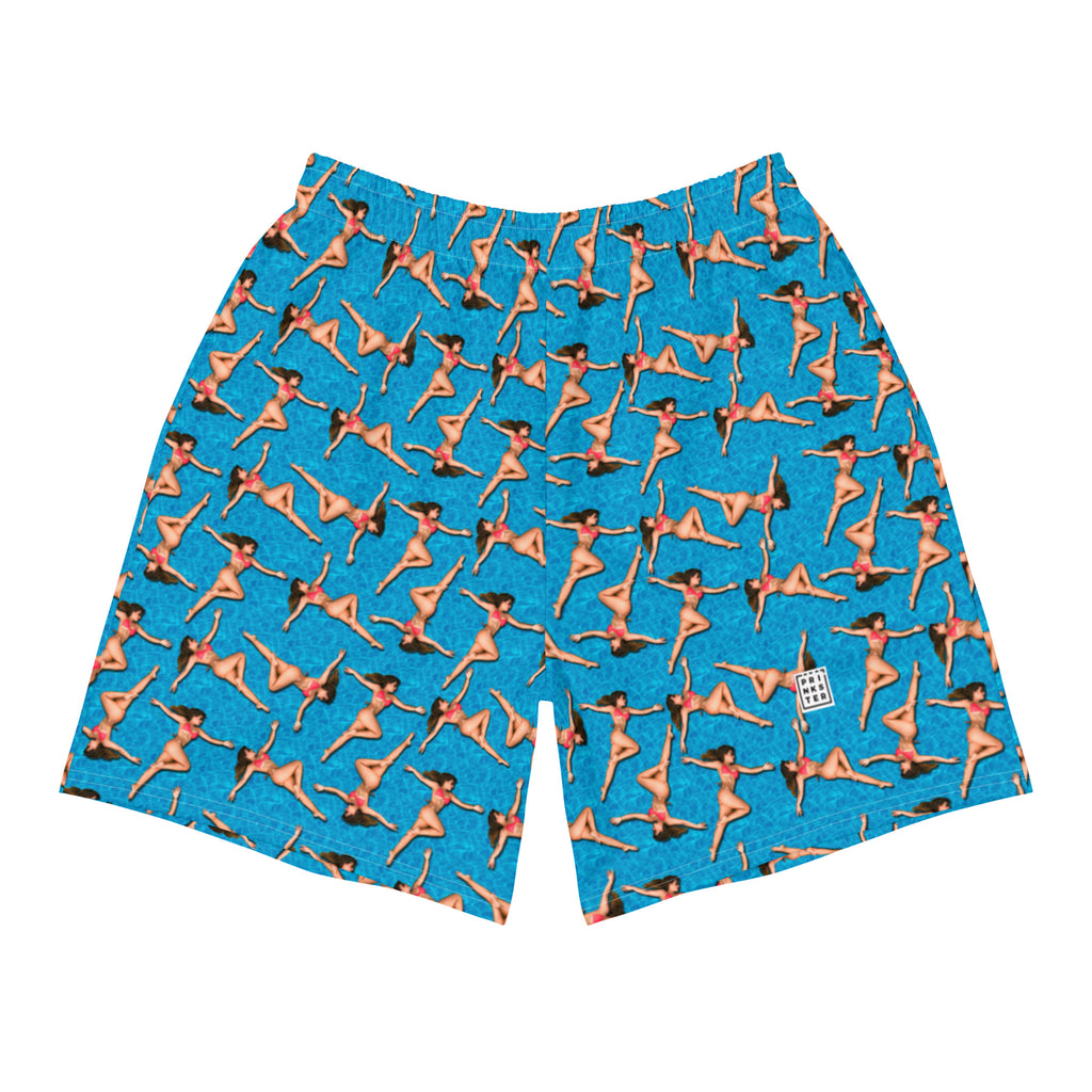 Prinkster Babes On Pool Men's Recycled Athletic Shorts