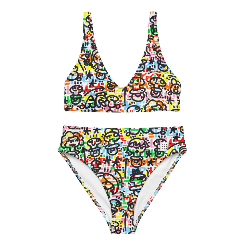 El Xupet Negre - White Recycled high-waisted bikini