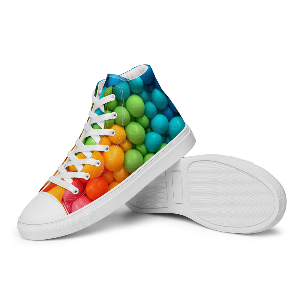 Prinkster Rainbow Men’s high top canvas shoes
